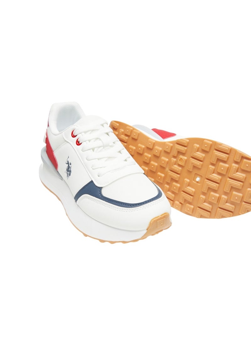 Women's White Low-Top Sneakers - Lightweight with White Sole, Comfortable Casual Shoes