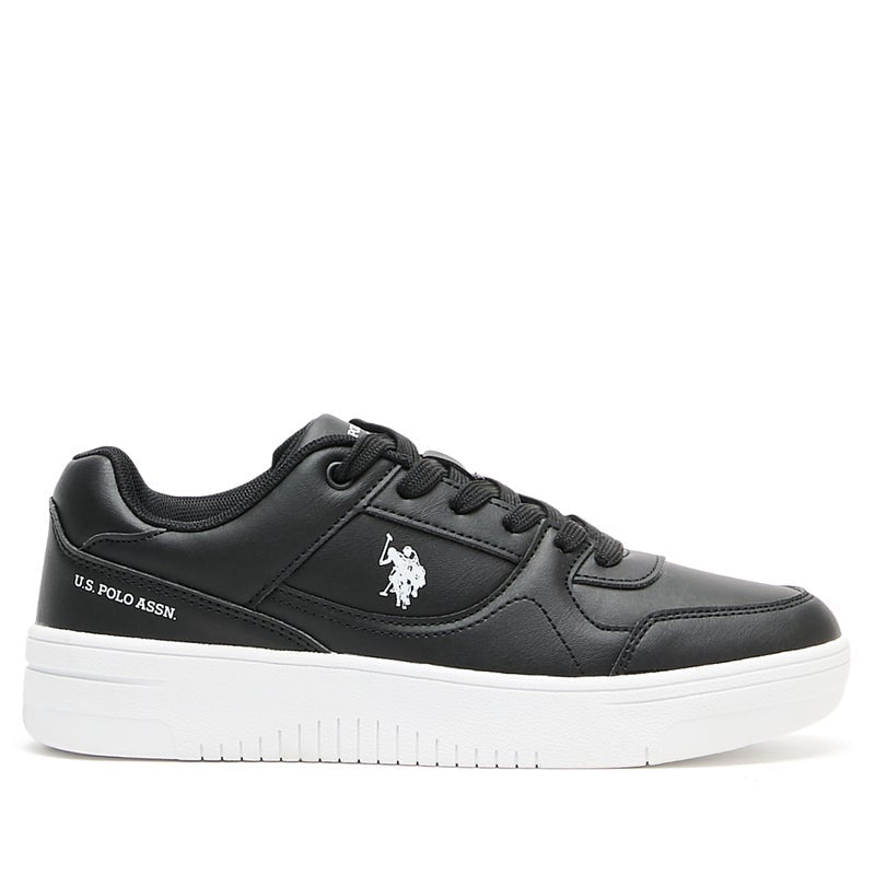 Women's Black Low-Top Sneakers - Classic Design with Contrast White Sole, Comfortable Everyday Casual Shoes
