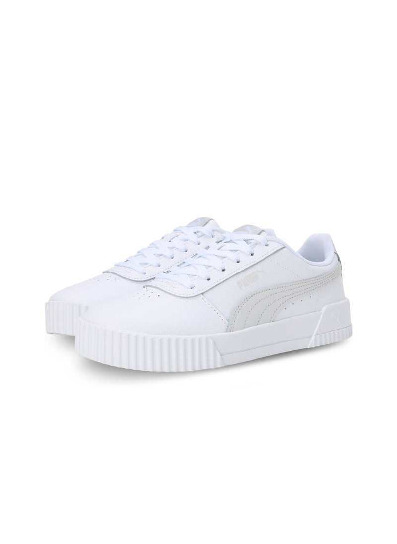 Carina Womens White Leather Trainers