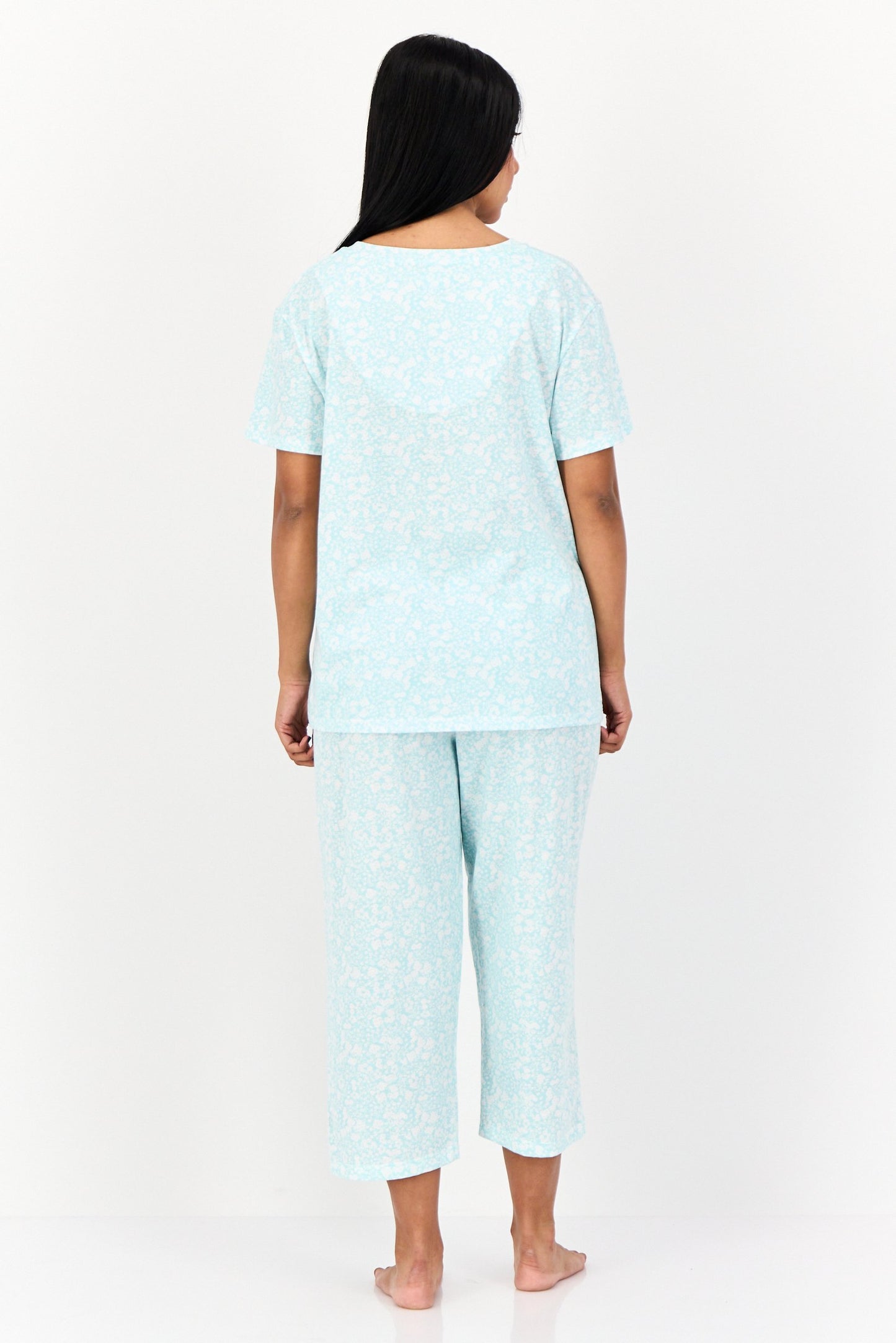 Women 2Pcs Floral Pattern Sleepwear Set, Multicolor