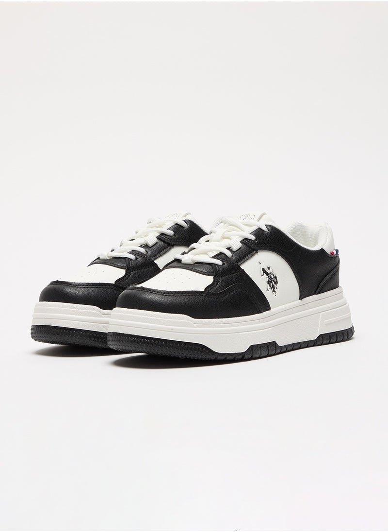 Women's White Low-Top Sneakers - Classic Lace-Up Design, Comfortable Shoes for Everyday Wear