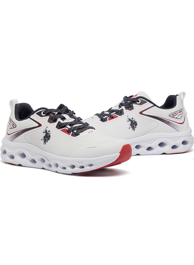 Men's White Low-Top Sneakers - Lightweight Lace-Up Design, Comfortable for Everyday Outfits