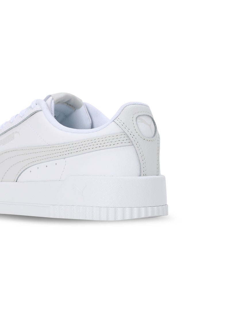 Carina Womens White Leather Trainers