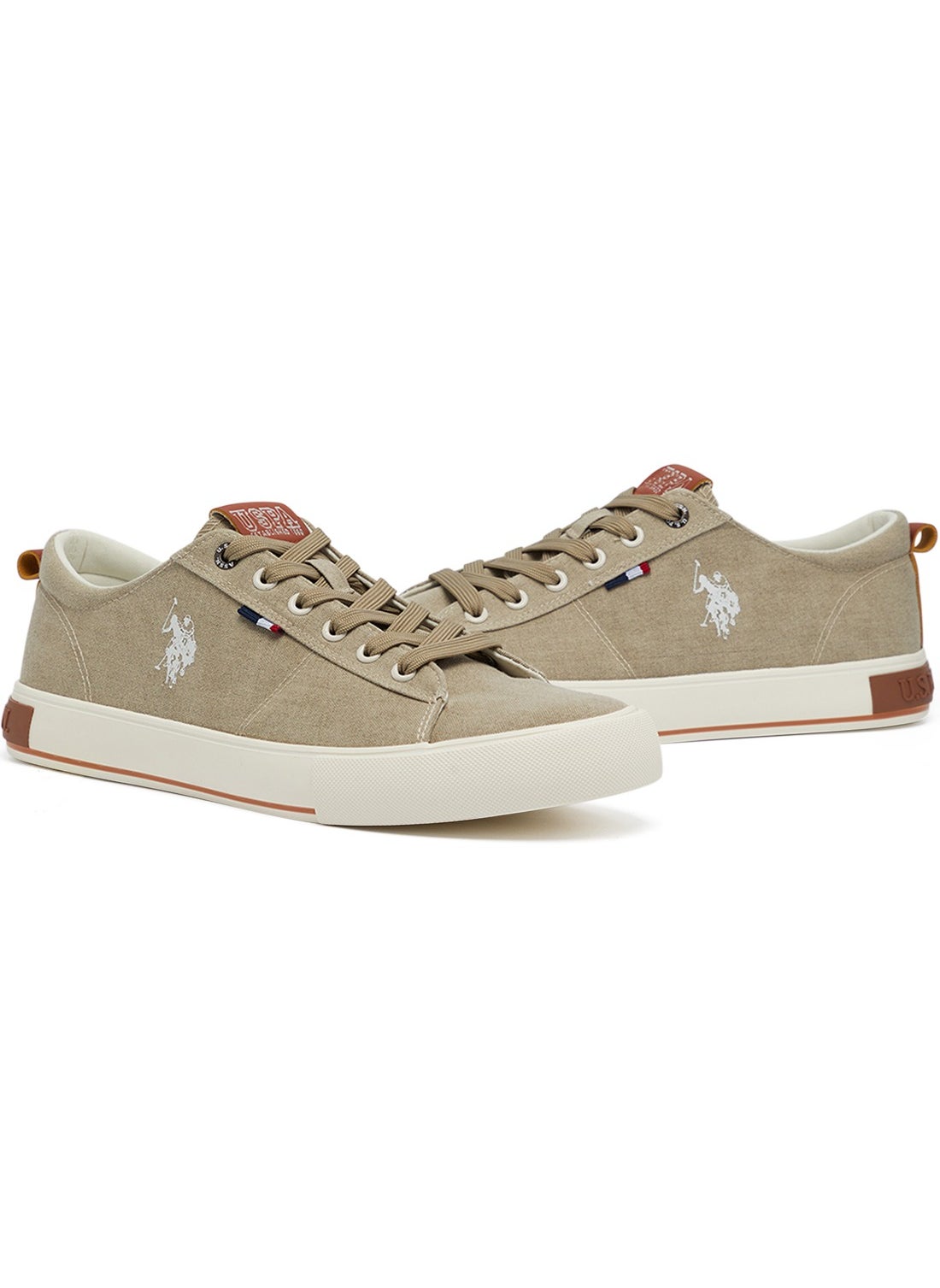 Men's Beige Low-Canvas Top Sneakers - Lightweight