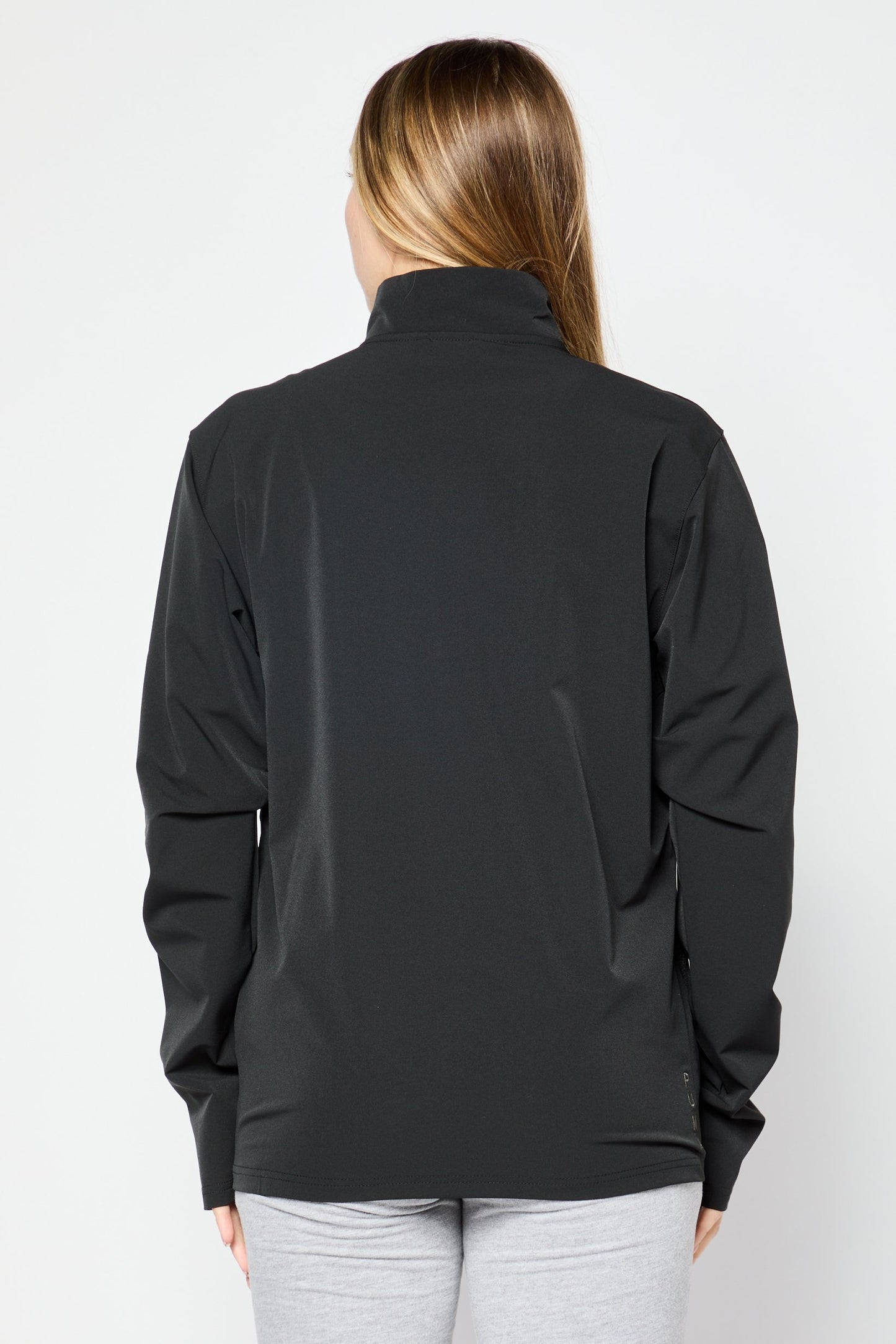 Women Sportswear Fit Long Sleeve Running Track Jacket, Black