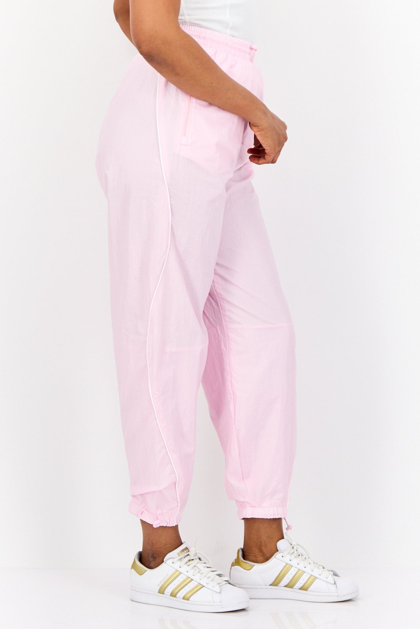 Women Sportswear Fit Brand Logo Training Track Pants, Pink
