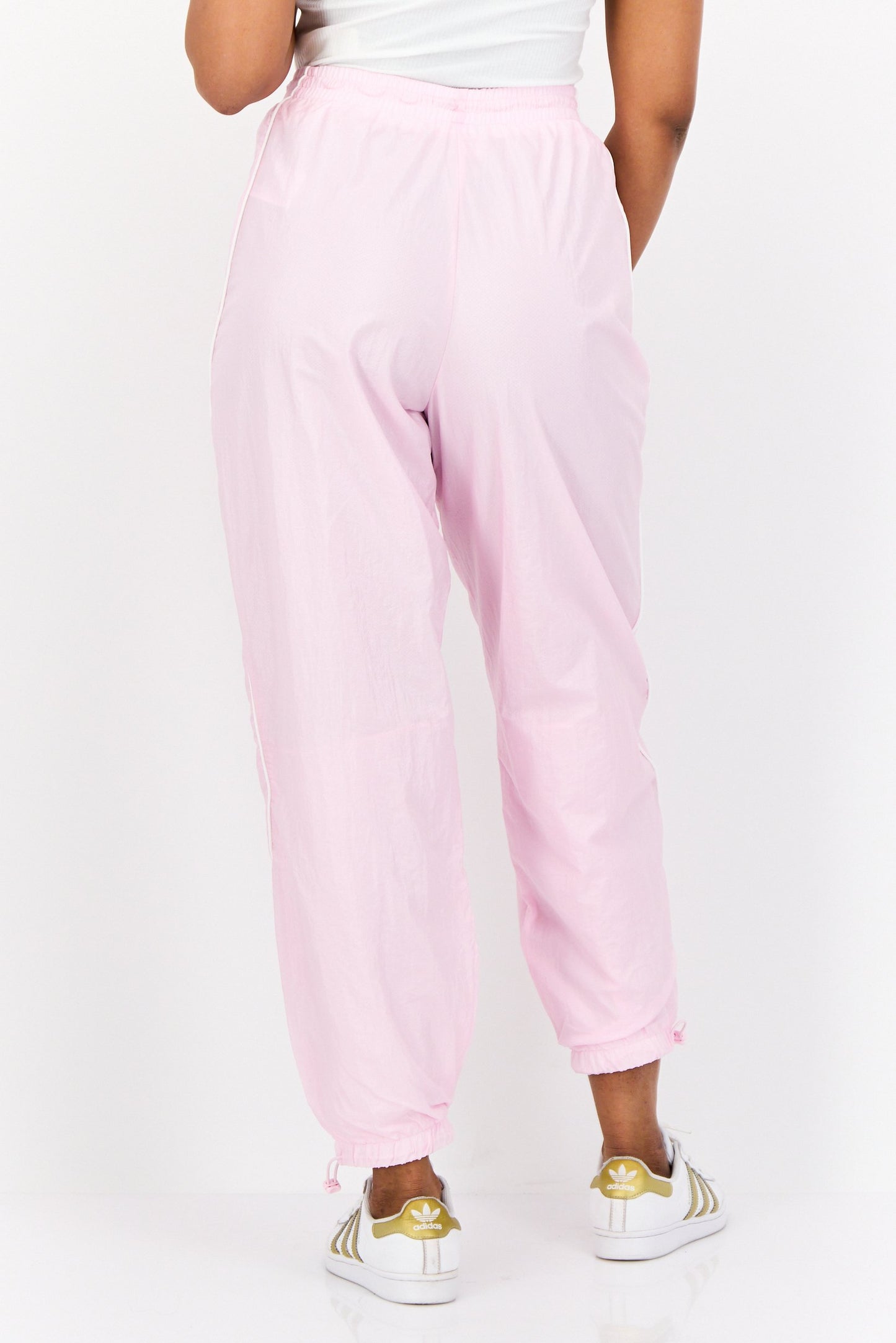 Women Sportswear Fit Brand Logo Training Track Pants, Pink