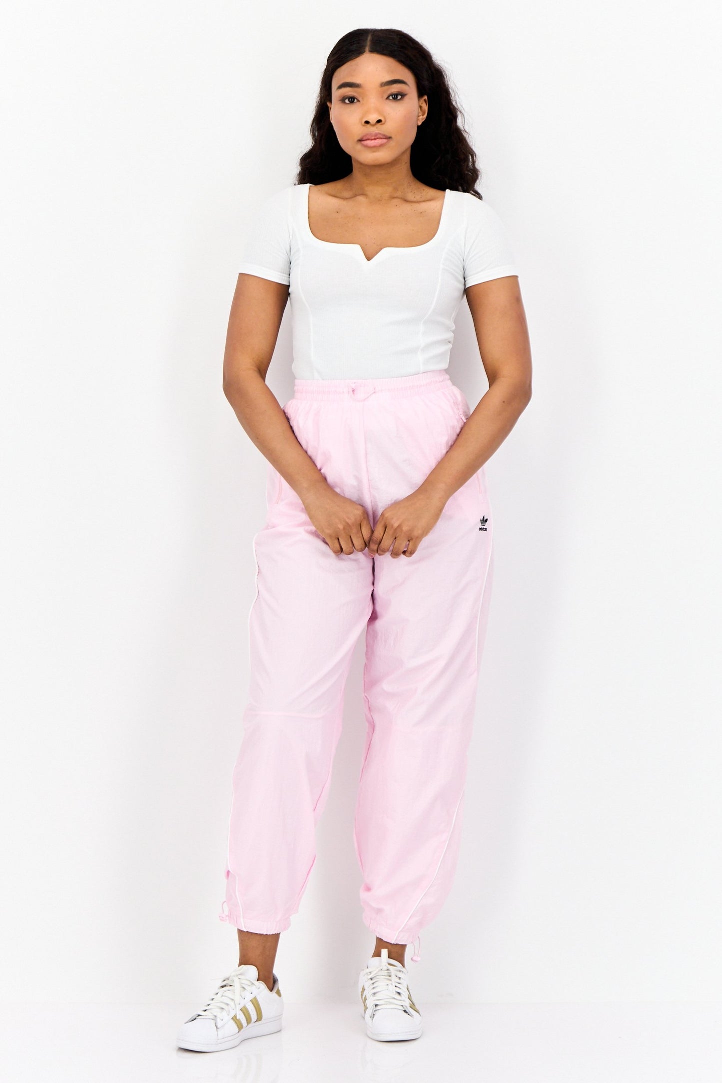 Women Sportswear Fit Brand Logo Training Track Pants, Pink