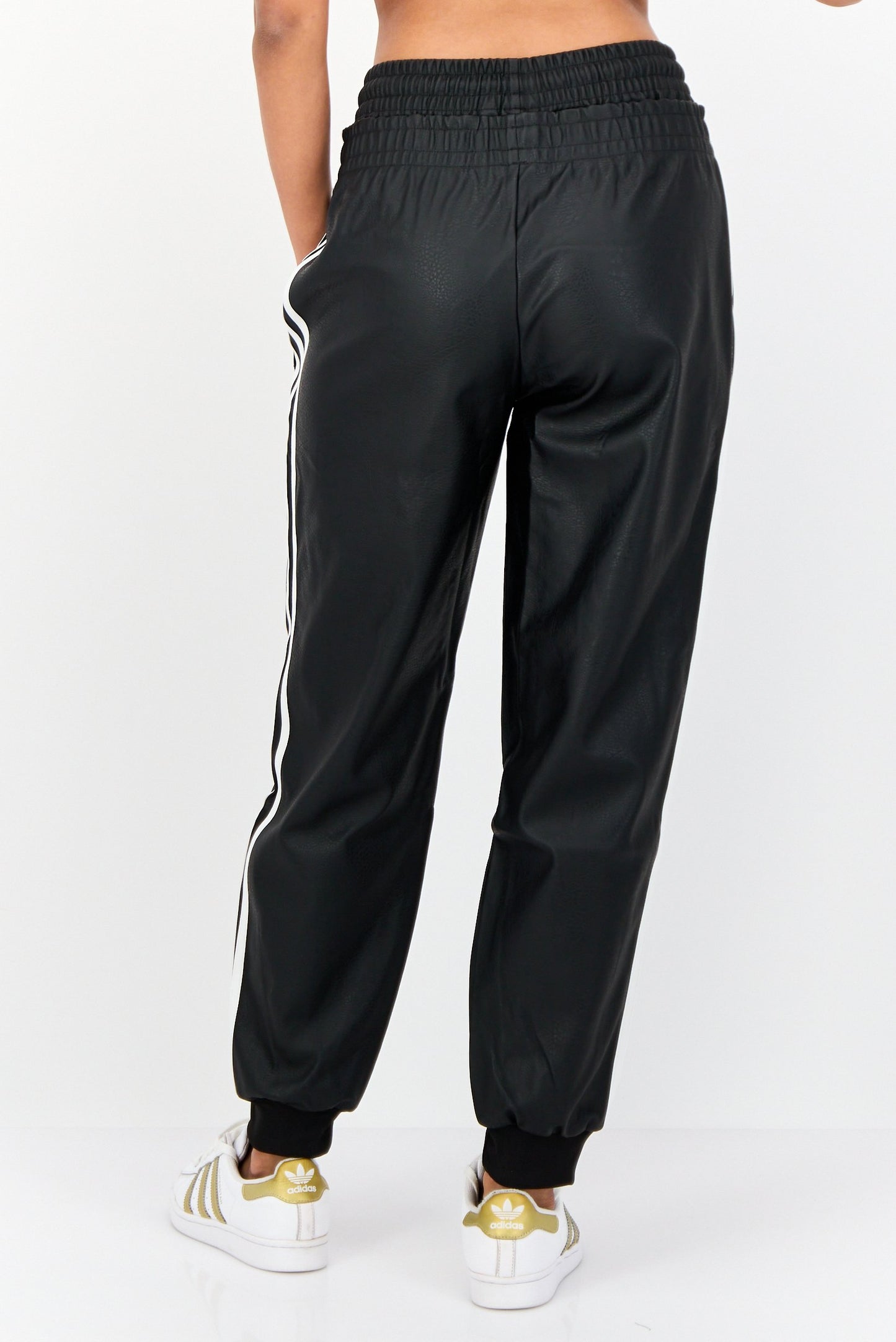 Women Sportswear Fit Drawstring Outdoor Track Pants, Black