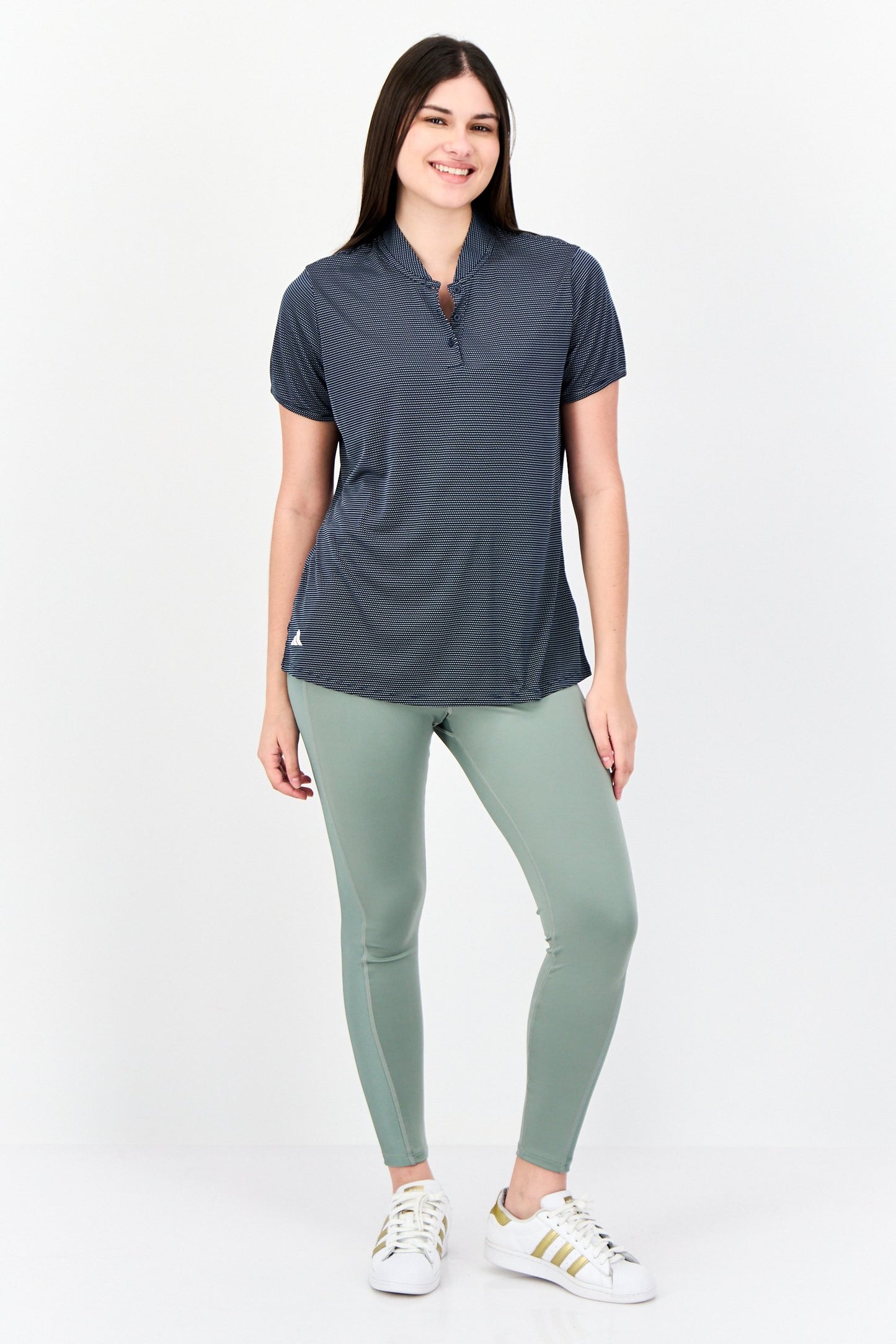 Women Sportswear Fit Short Sleeve Outdoor Polo Shirt, Multicolor,