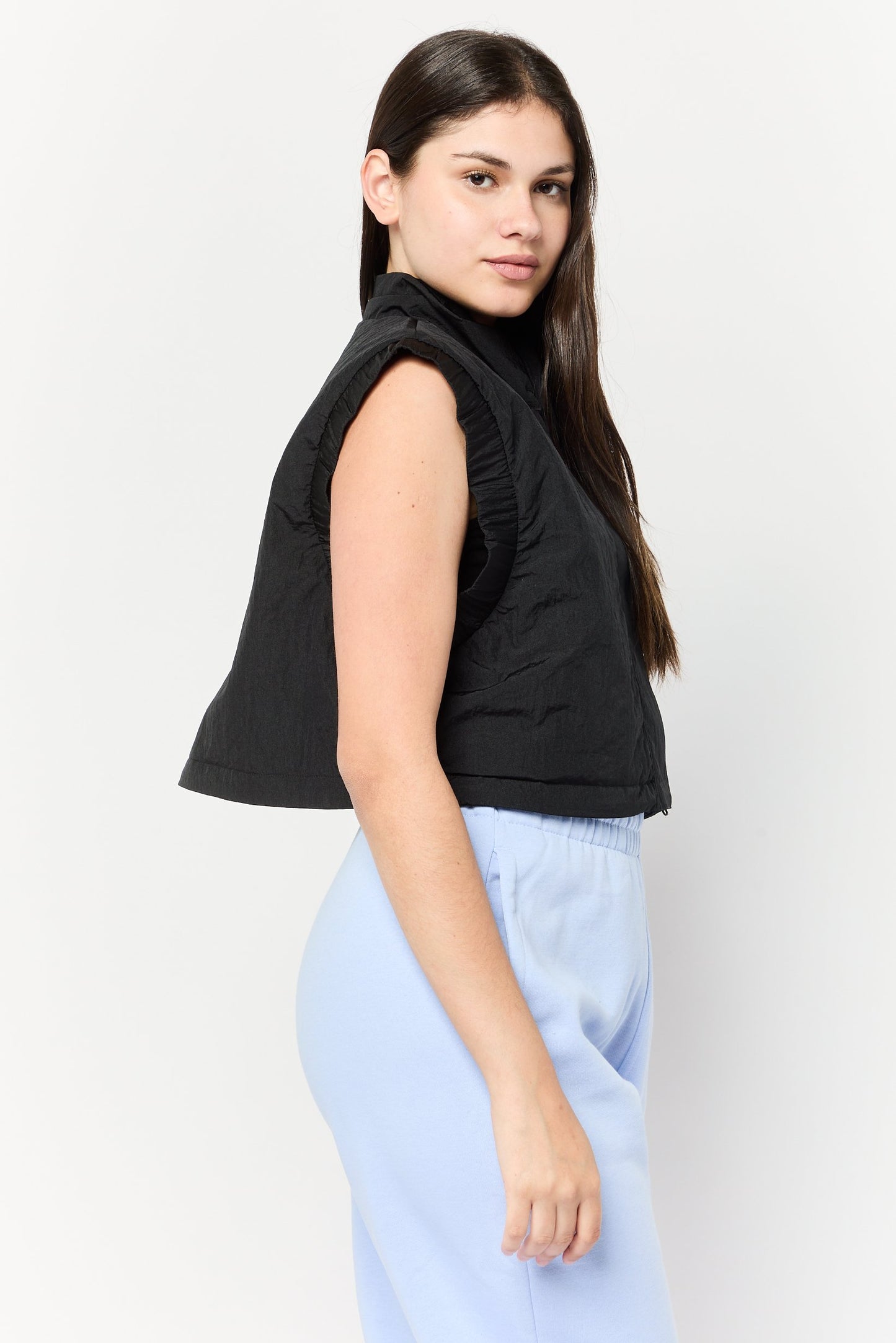 Women Sportswear Fit Outdoor Vest Jacket, Black