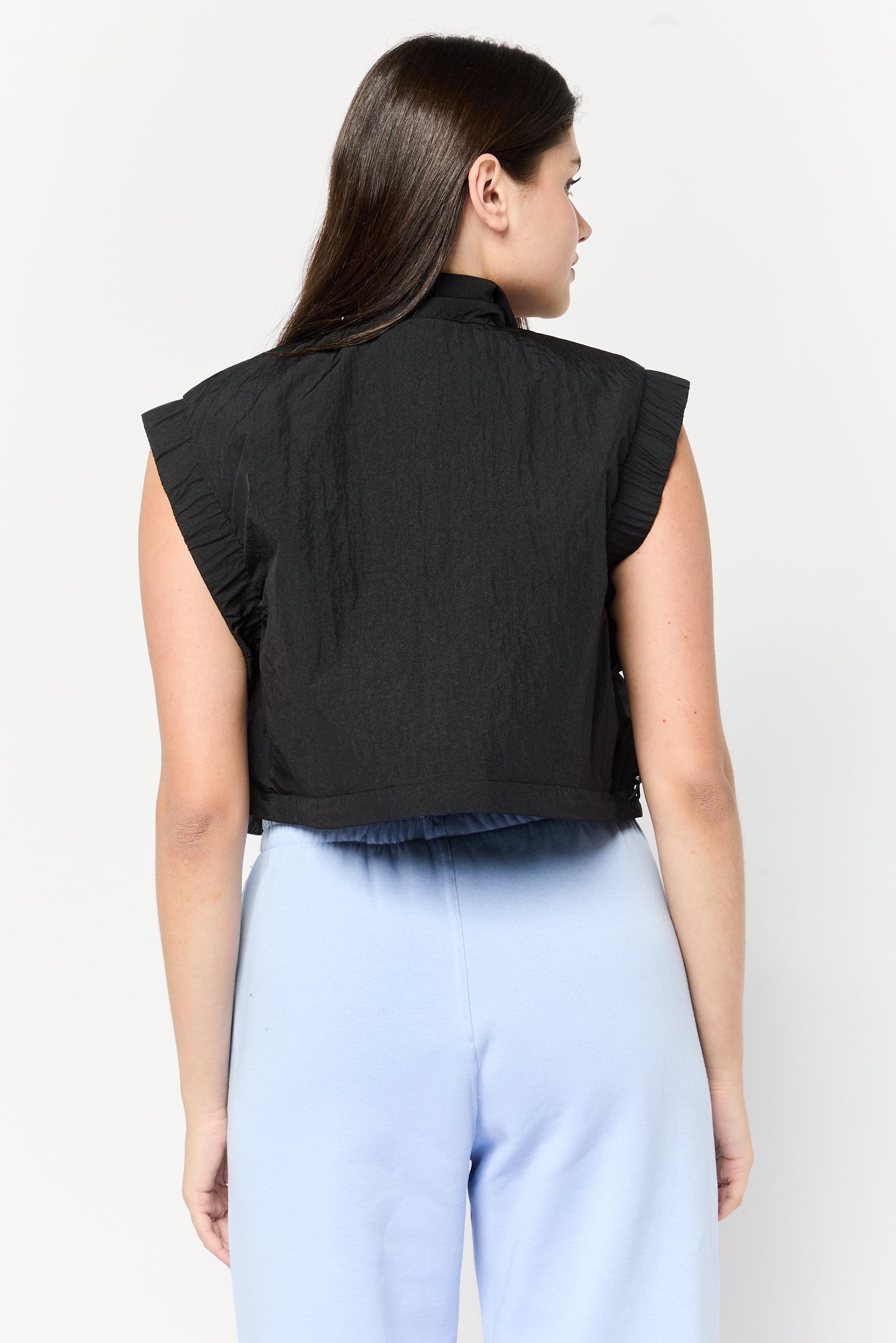 Women Sportswear Fit Outdoor Vest Jacket, Black