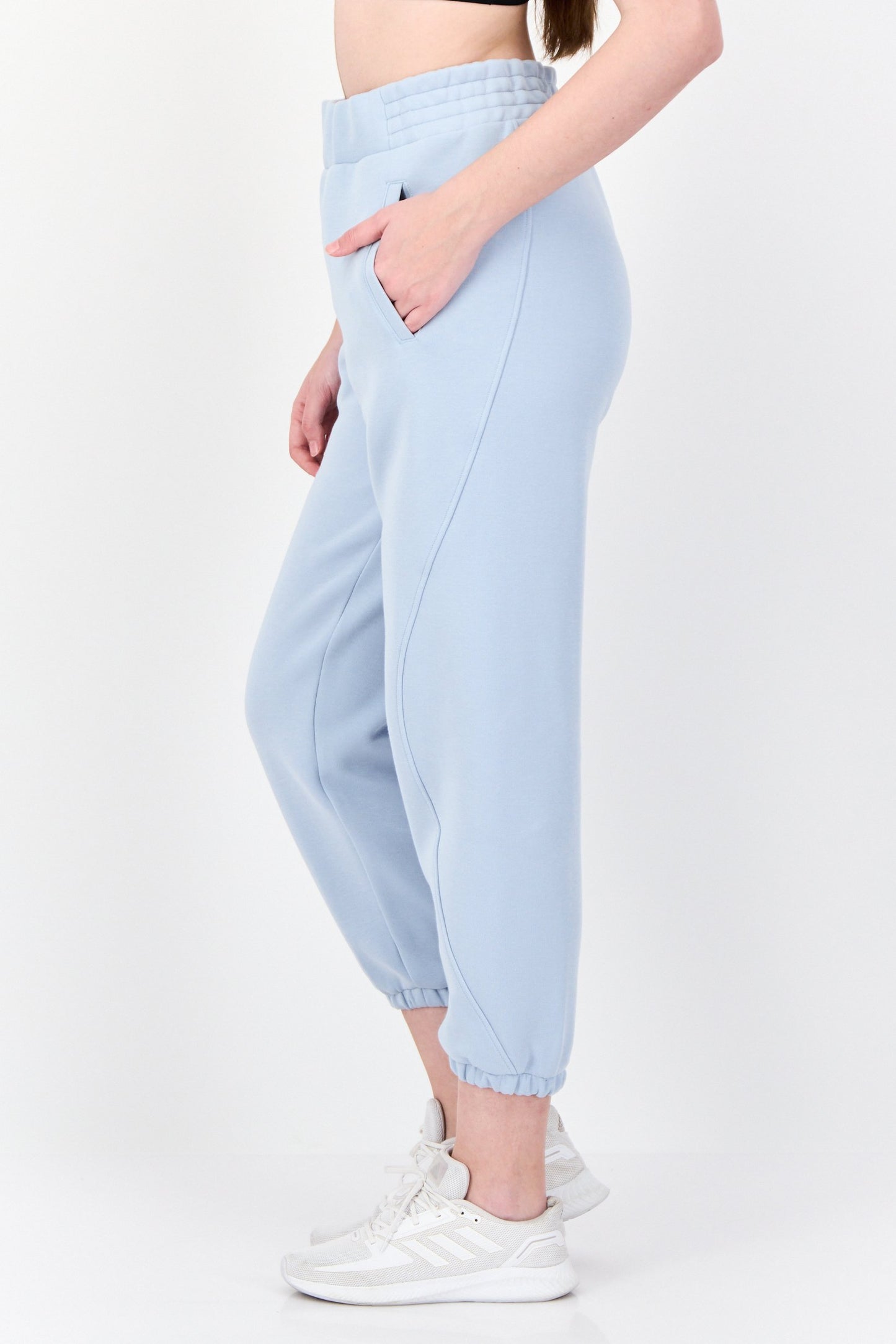 Women Sportswear Fit Embroidered Logo Outdoor Sweatpants, Pale Blue