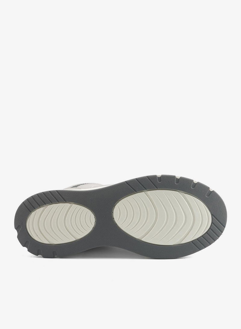Men's White Low-Top Sneakers - Modern Design with Grey Accents Shoes, Durable and Stylish Casual Footwear