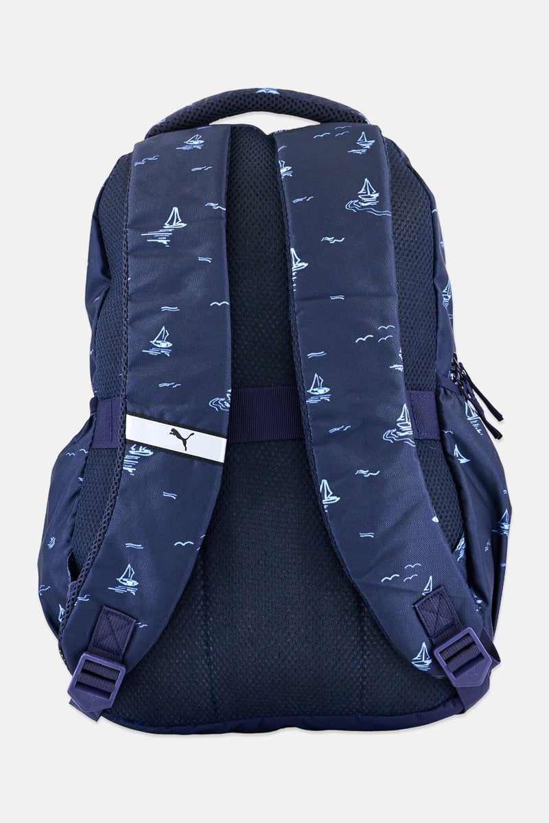 Men Allover Print Backpack, Navy