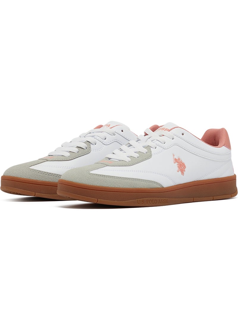 Women's White Low-Top Sneakers - Lightweight Timeless Lace-Up Style, Ideal for Casual Outings