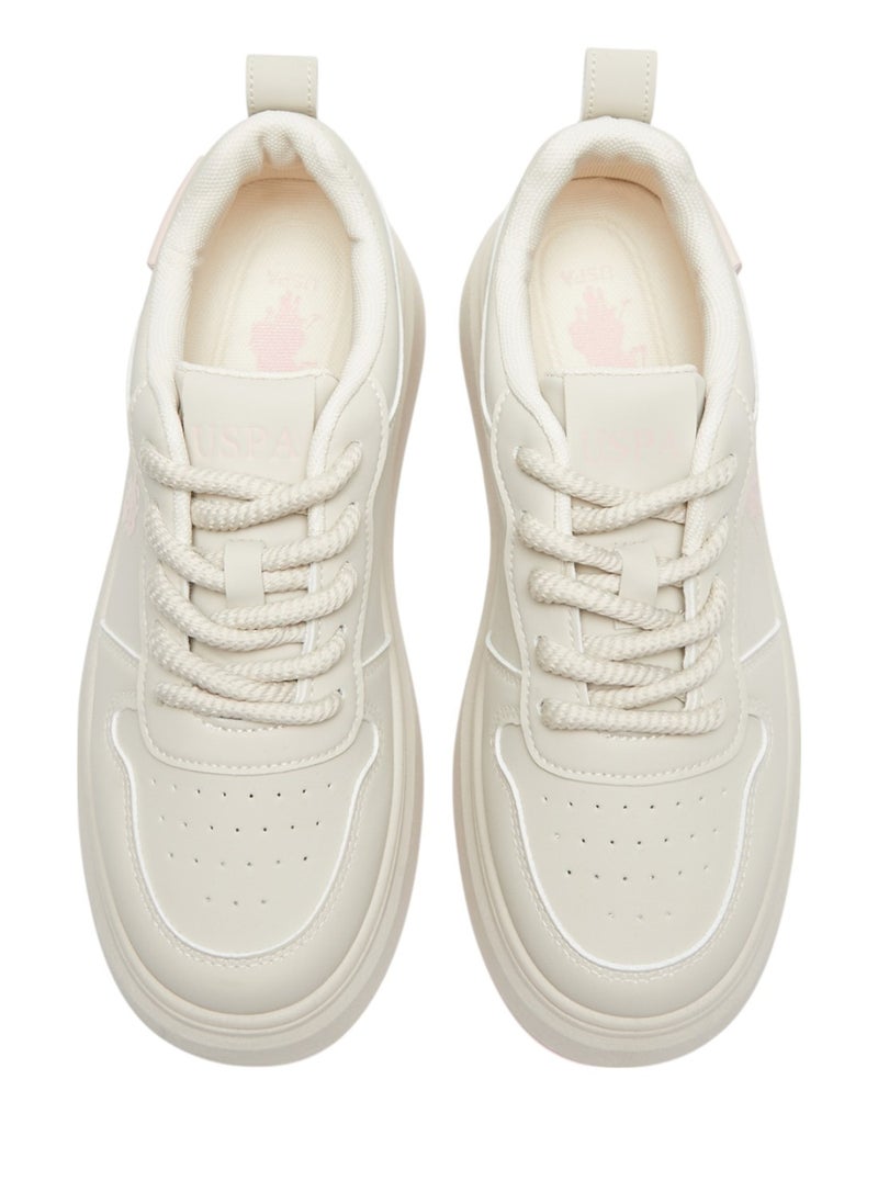 Women's Off White Sneakers - Bold Rugged Style with Durable Sole for Outdoor Wear