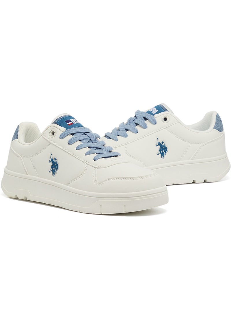 Women's White Low-Top Sneakers - High-Quality Sole for Everyday Look