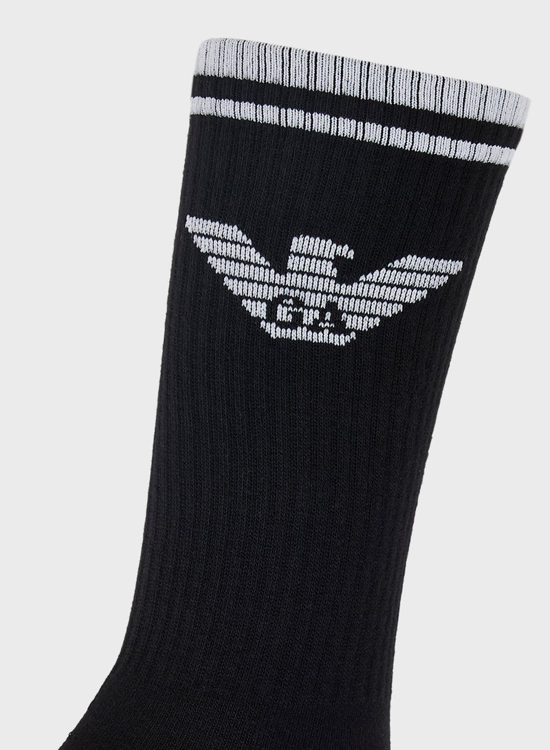 3 Pack Of Logo Crew Socks