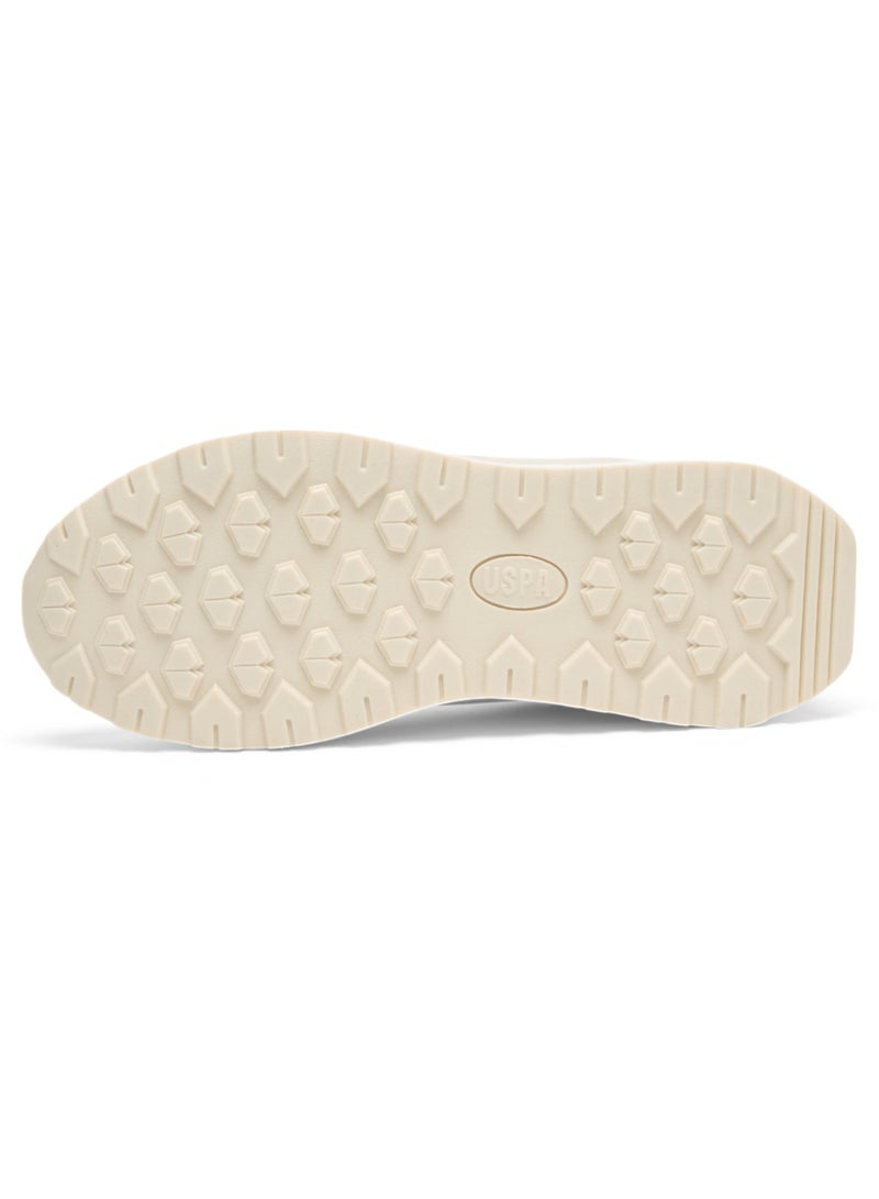Women's Lightweight Beige Sneakers - Elegant Design with Soft Pink Accents, Comfortable Casual Shoes for Everyday Wear