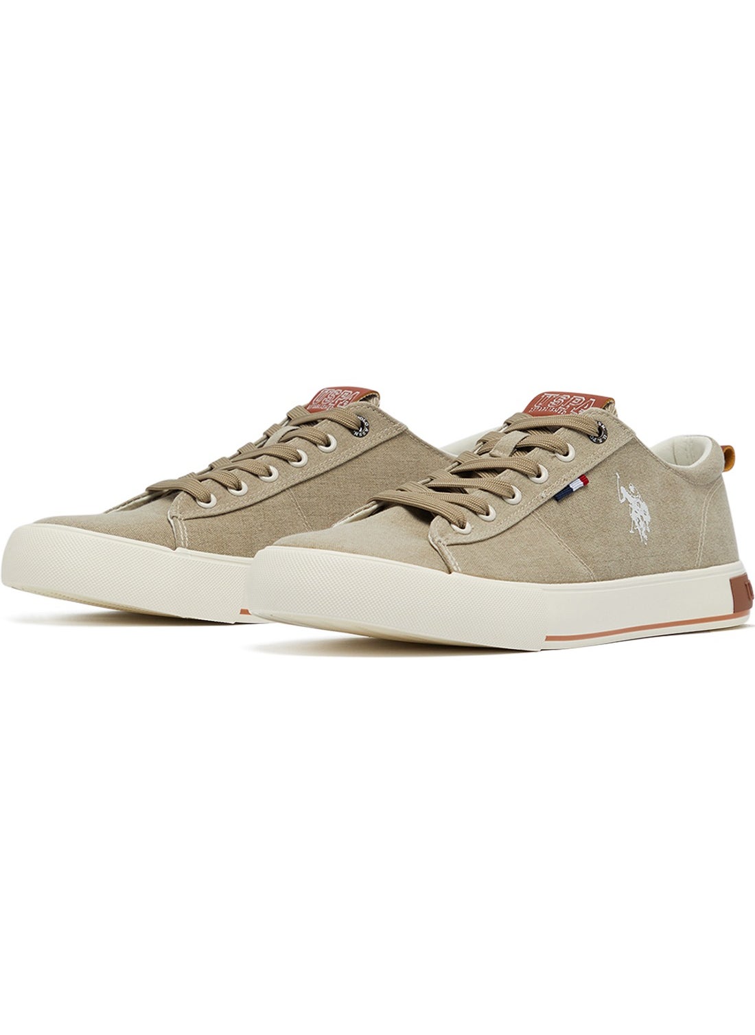 Men's Beige Low-Canvas Top Sneakers - Lightweight
