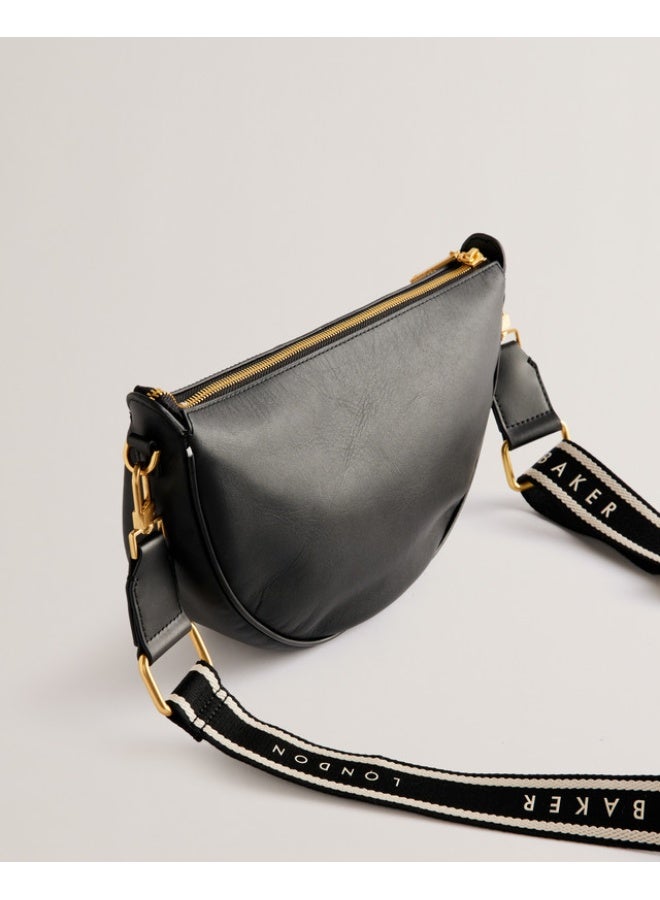 WEBBING LEATHER HALF MOON CROS