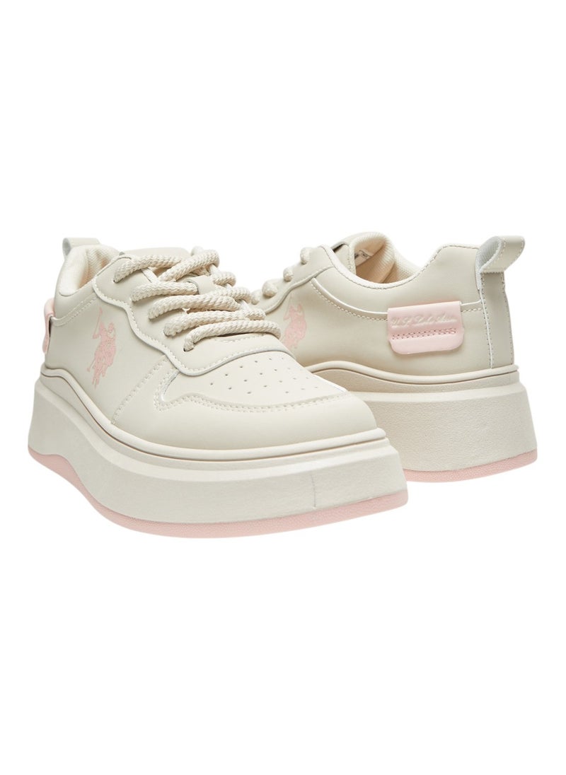 Women's Off White Sneakers - Bold Rugged Style with Durable Sole for Outdoor Wear