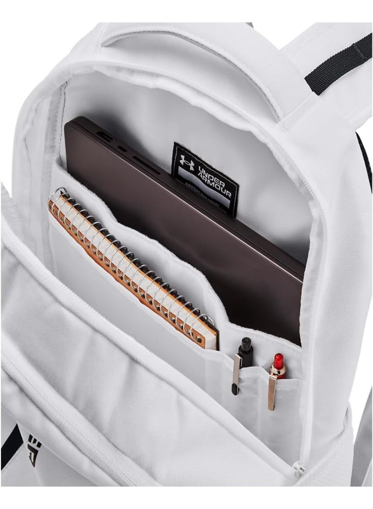Under Armour Hustle 6.0 Unisex Backpack, (100) White, One Size, Sports Backpack, Waterproof Bag, Short Trip Bag,schoolbag,gift