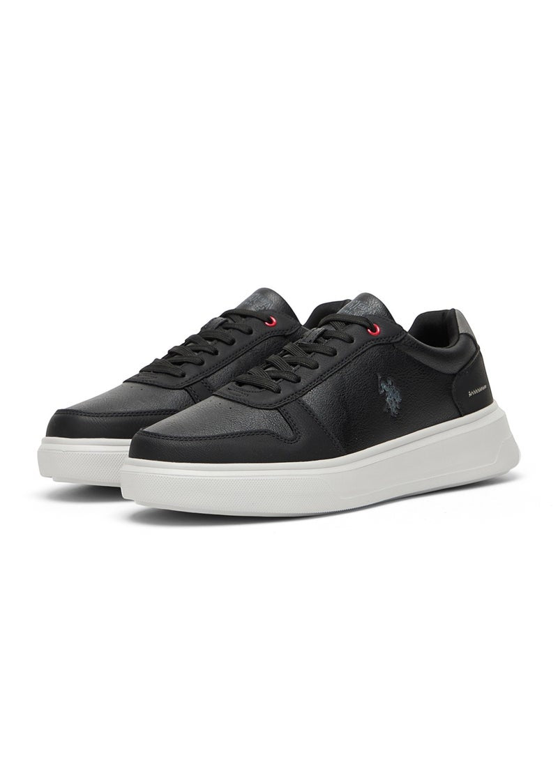Men's Black Low-Top Casual Sneakers – Classic Style with Durable Sole for All-Day Comfort