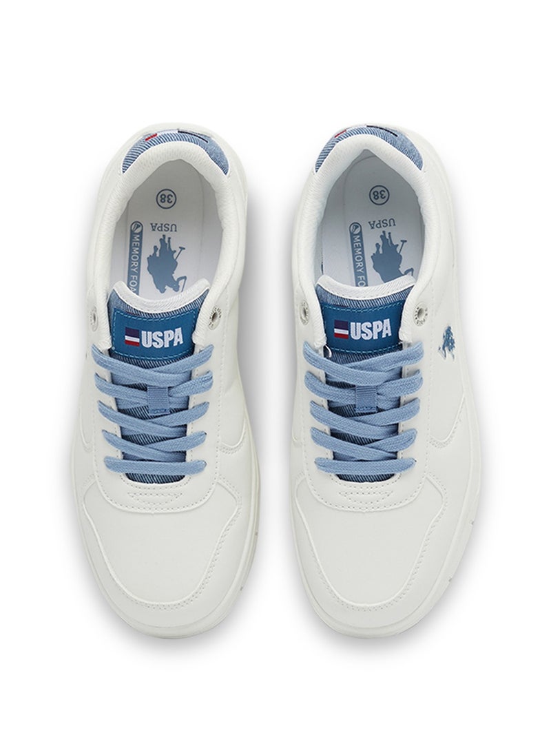 Women's White Low-Top Sneakers - High-Quality Sole for Everyday Look