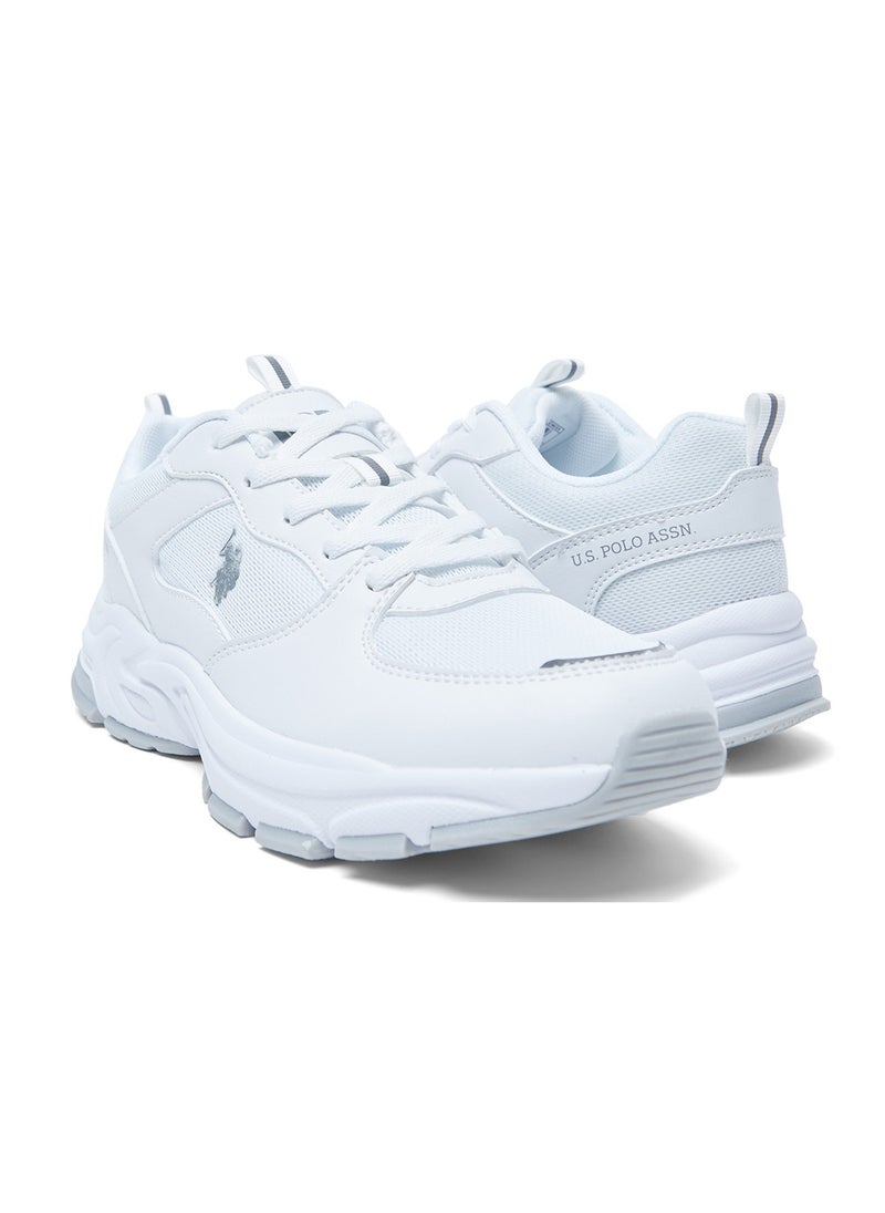 Women's Low-Top White Casual Sneakers - Lightweight Stylish Lace-Up Design with Comfort Cushioned Sole for Everyday Wear