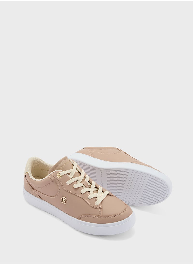 Logo Detail Lace Up Low Top Sneakers