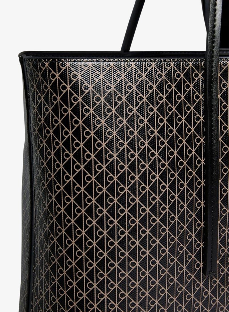 Coated Emblem Logo Tote Bag with Pouch
