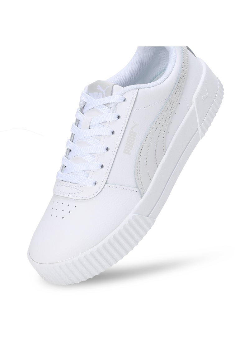 Carina Womens White Leather Trainers