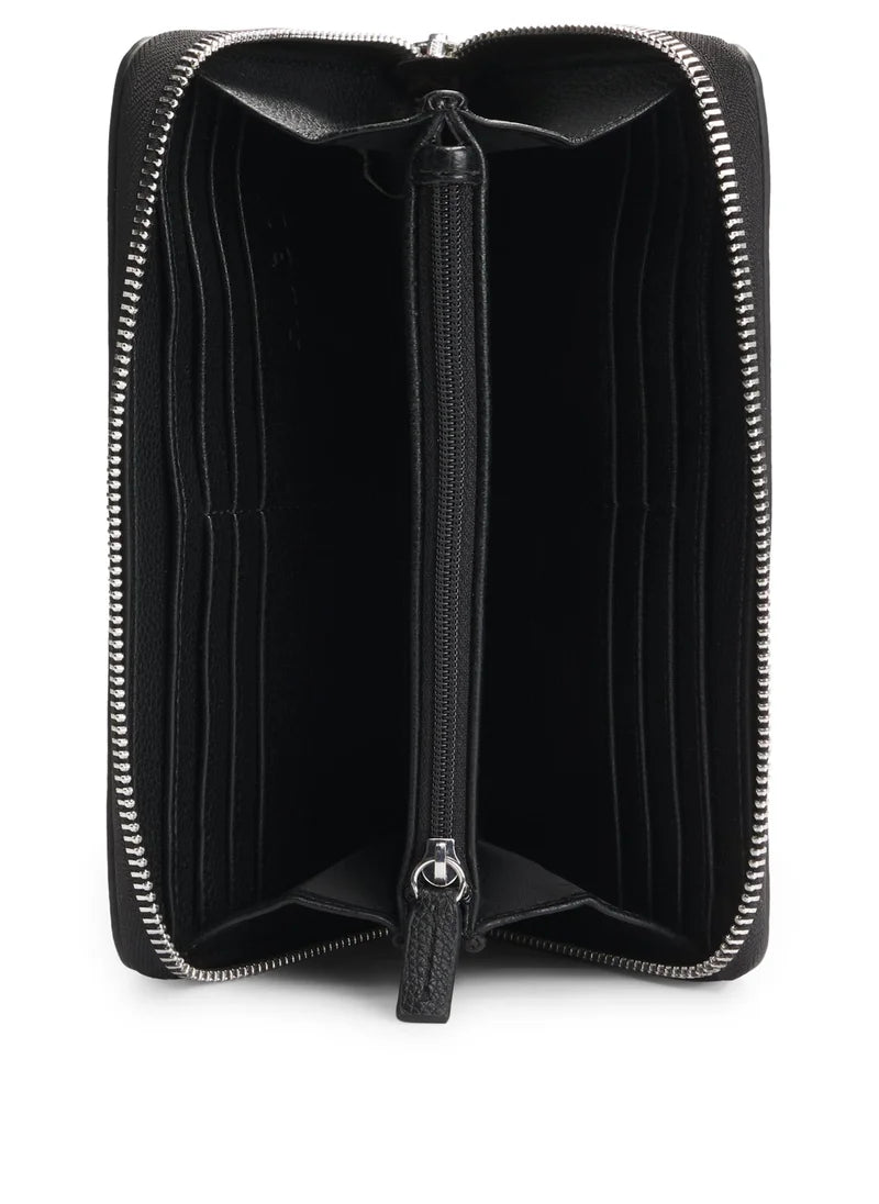 Faux-leather wallet with embossed grain