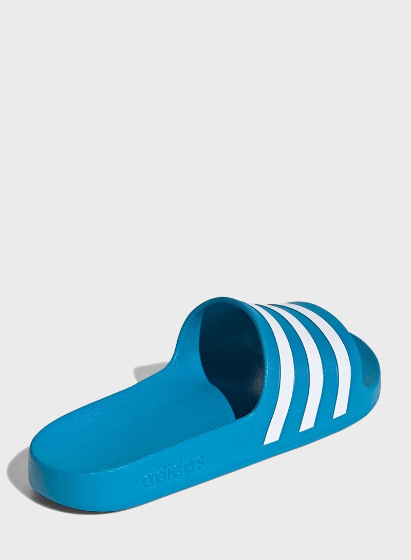 Adilette Striped Slides Blue/White