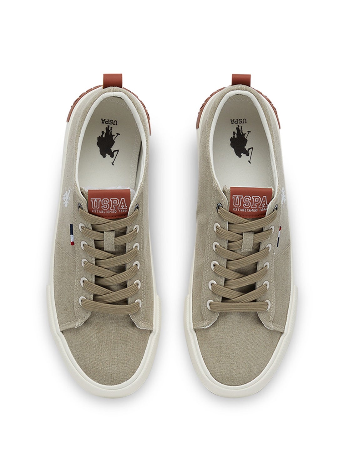 Men's Beige Low-Canvas Top Sneakers - Lightweight