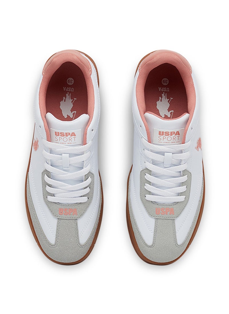 Women's White Low-Top Sneakers - Lightweight Timeless Lace-Up Style, Ideal for Casual Outings