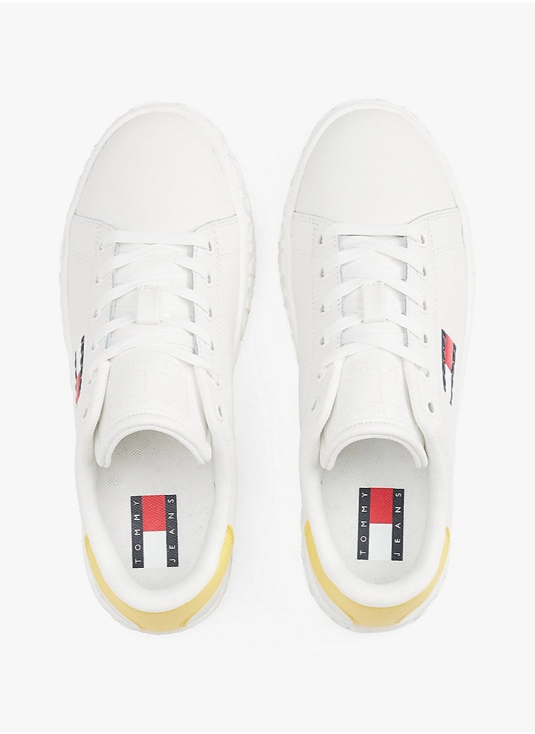 Outsole Logo Lace Up Low Top Sneakers