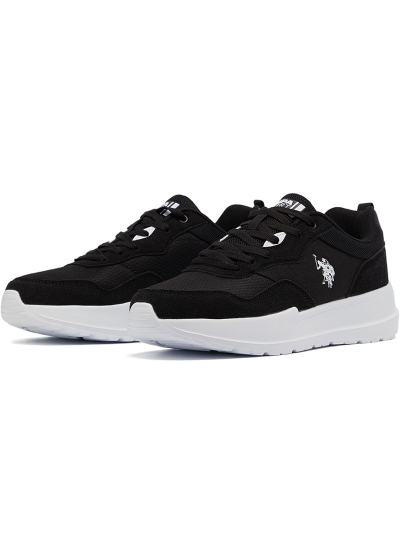 Men's Black Low-Top Sneakers - Lightweight Lace-Up Design, Comfortable for Everyday Outfits