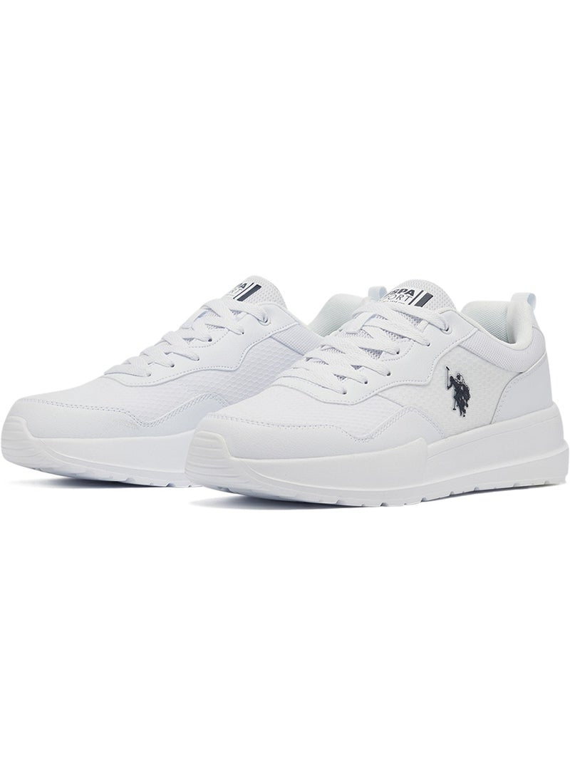 Men's White Low-Top Sneakers - Lightweight Lace-Up Design, Comfortable for Everyday Outfits