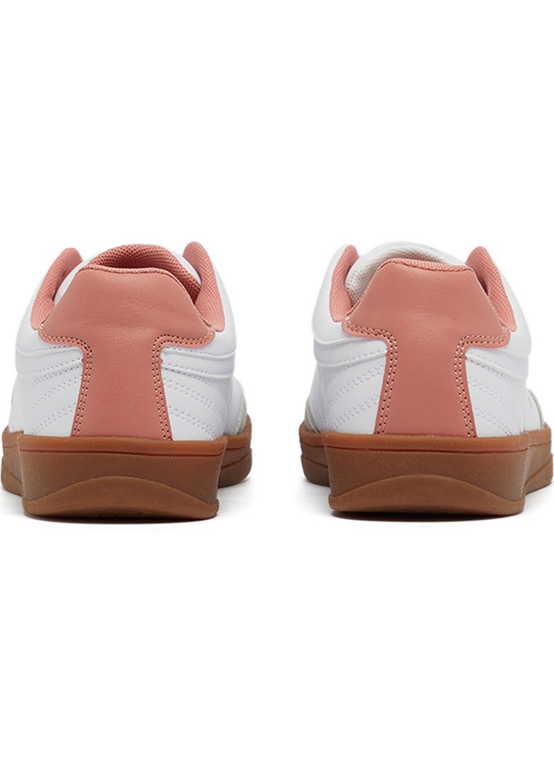 Women's White Low-Top Sneakers - Lightweight Timeless Lace-Up Style, Ideal for Casual Outings