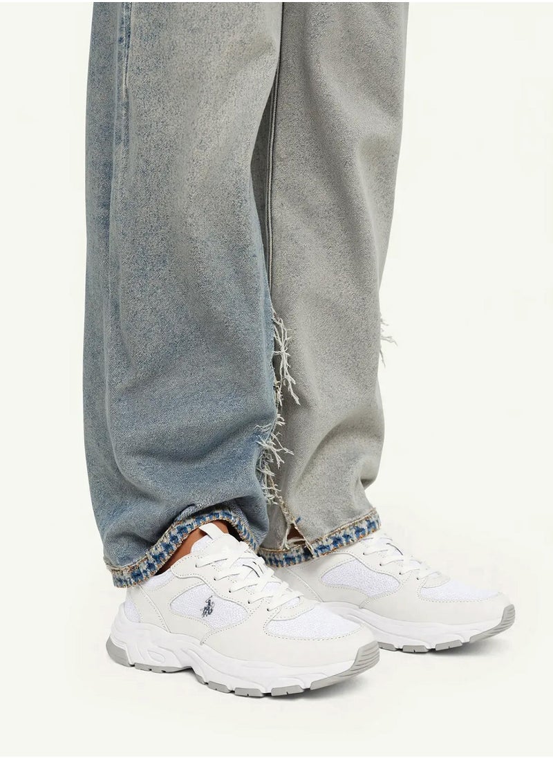 Women's Low-Top White Casual Sneakers - Lightweight Stylish Lace-Up Design with Comfort Cushioned Sole for Everyday Wear
