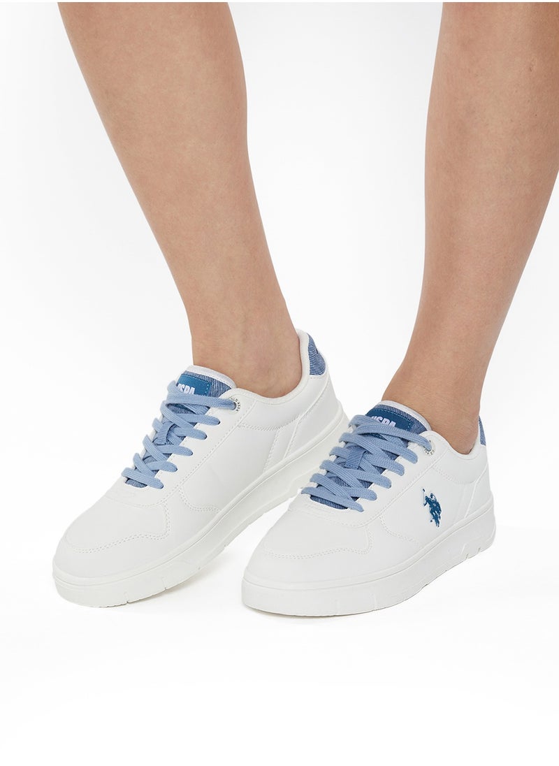 Women's White Low-Top Sneakers - High-Quality Sole for Everyday Look