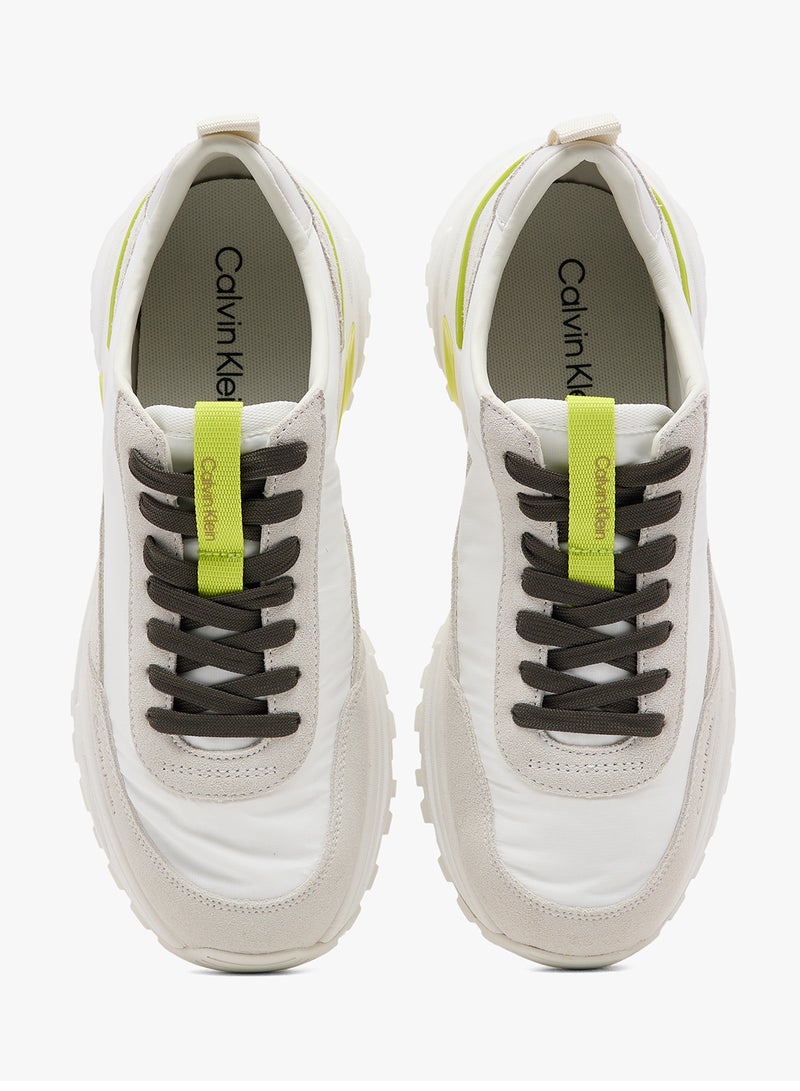 Suede and Nylon Runner Trainers