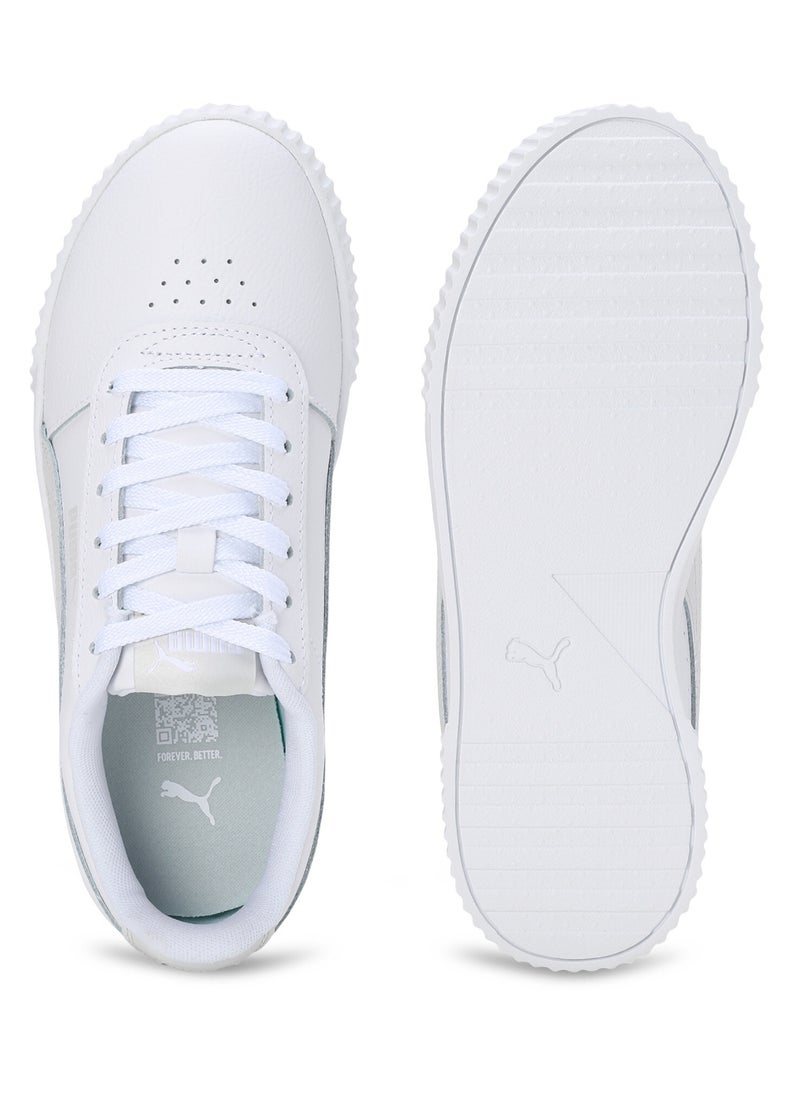 Carina Womens White Leather Trainers