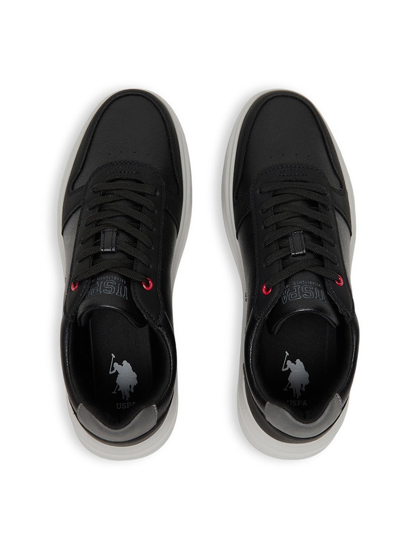 Men's Black Low-Top Casual Sneakers – Classic Style with Durable Sole for All-Day Comfort