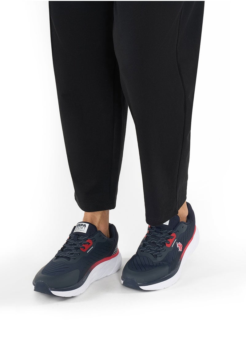 Men's Navy Low-Top Sneakers - Lightweight Lace-Up Design, Comfortable for Everyday Outfits