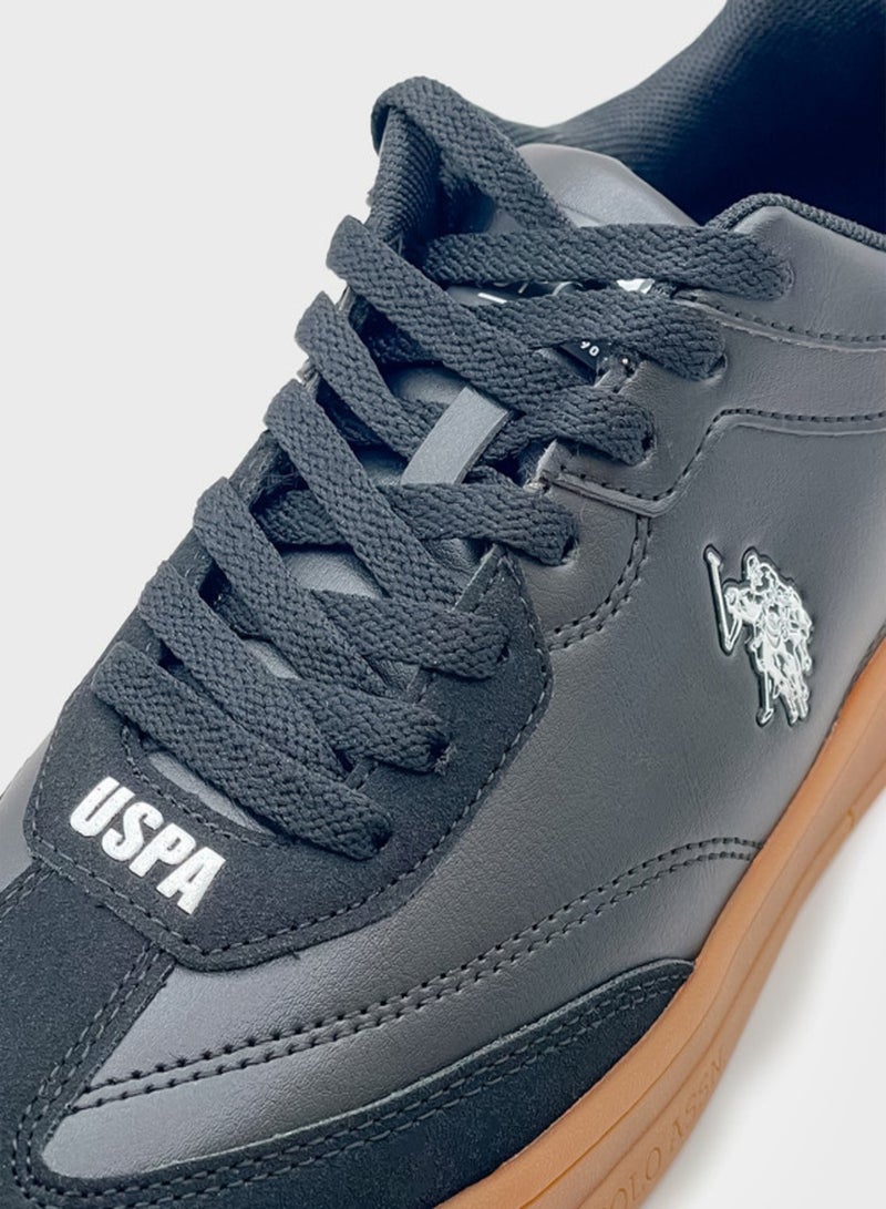 Women's Black Low-Top Sneakers - Lightweight Timeless Lace-Up Style, Ideal for Casual Outings