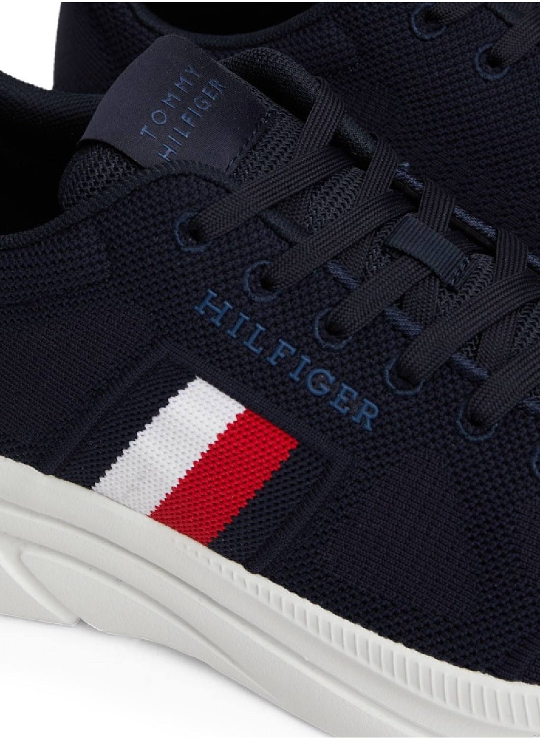 Men's Signature Tape Knit Runner Trainers, Blue- Recycled Polyester